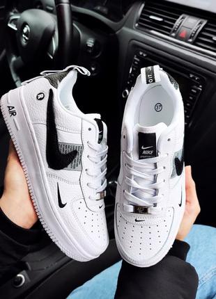 Кросівки nike air force 1 utility white/black, кеди чоловічі