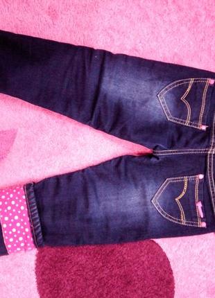 Утеплені джинси на дівчинку3 фото