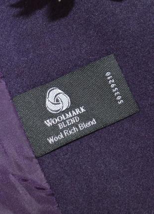Брендовое фиолетовое шерстяное демисезонное пальто с карманами bhs вьетнам4 фото