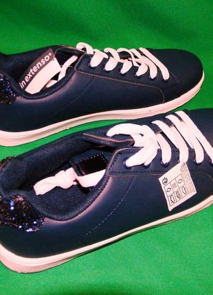 Деми туфли р. 36, 23 см in extenso синие, мокасины