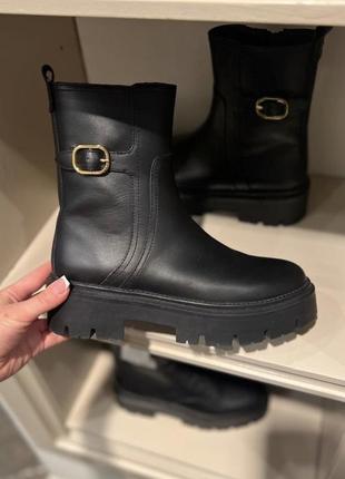 Ботинки челси чоботи кожаные натуральная кожа massimo dutti оригинал