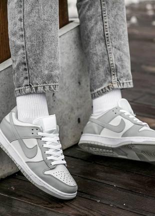 Кроссовки мужские nike sb dunk white\greу