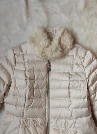 Белый жемчужный натуральный пуховик длинный зимняя длинная куртка пух перо натуральным мехом franchi7 фото