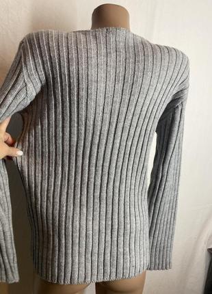 Красивый вязаный свитер в рубчик 14 размера5 фото
