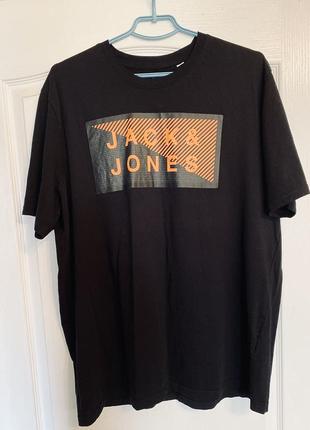 Мужская футболка jack & jones l черная