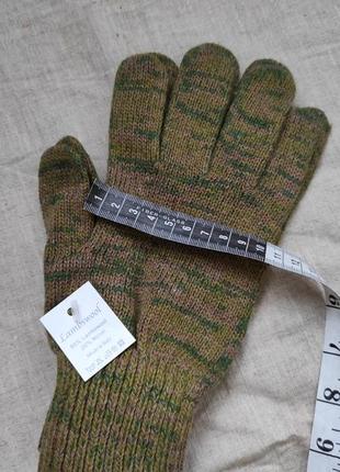 Женские / мужские теплые шерстяные перчатки зеленые меланжевые вязаные имталия lambswool4 фото