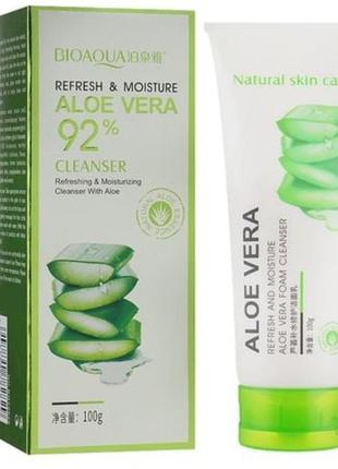 Пенка для умывания bioaqua aloe vera 92% cleanser с алоэ вера, 100 г1 фото