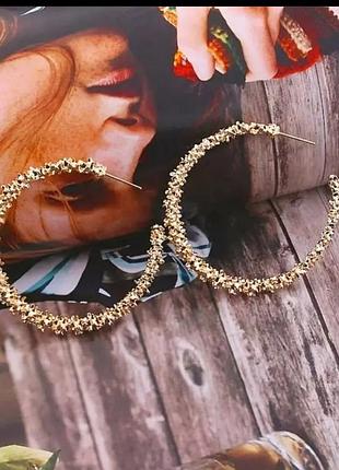 Серьги кольца сережки золотые круглые