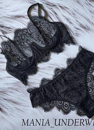 Комплект з мережива чорного кольору від mania_underwear