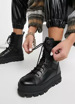 Ботинки ugg sheena lace up combat boots берцы зимові шкіряні чоботи ugg