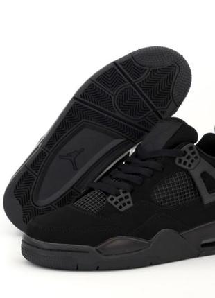 Мужское высокие кожаные кроссовки nike jordan 4 retro #найк