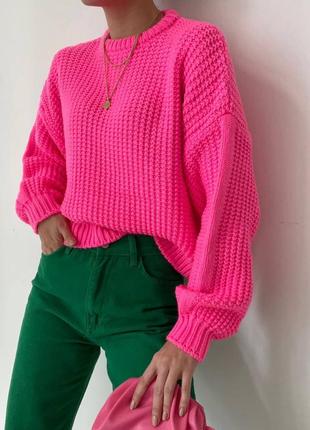Зефирный свитер, р.уни, машинная вязка, розовый1 фото