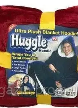 Толстовка худи оверсайз плед халат с  капюшоном huggle hoodie7 фото