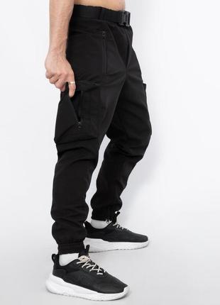 Мужские штаны черные теплый с микрофлисом,  карго штаны с шестью карманами батальные6 фото