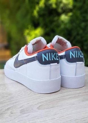 Чоловічі білі з чорним  шкіряні кеди nike blazer low🆕 кеди найк блейзер8 фото