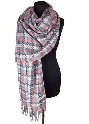 Теплий вовняний шерстяний кашеміровий шарф палантин в гусячу лапку новий якісний