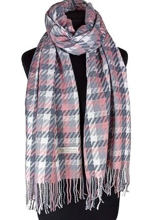 Теплий вовняний шерстяний кашеміровий шарф палантин в гусячу лапку новий якісний