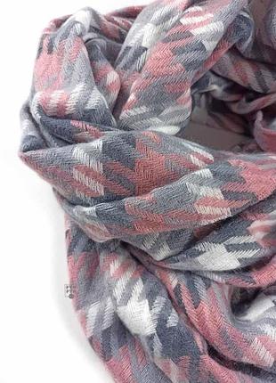 Теплий вовняний шерстяний кашеміровий шарф палантин в гусячу лапку новий якісний