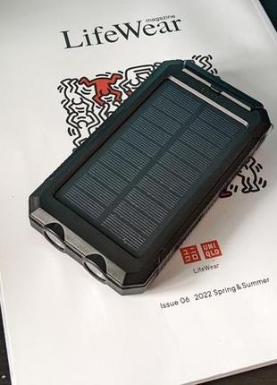 Powerbank 20000mah solar, качественный павербанк с солнечной панелью