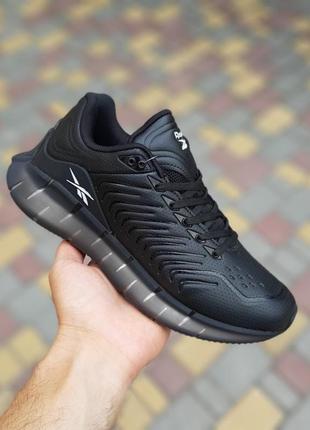 Чоловічі чорно-білі шкіряні кросівки reebok zig kinetica🆕 кросівки рібок