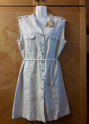 Брендова  нова  льон + бавовна  стильна  сукня  - халат р.16 від  esmara8 фото