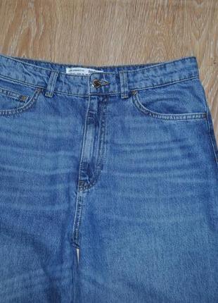 Сині джинси кльош із необробленим краєм stradivarius4 фото