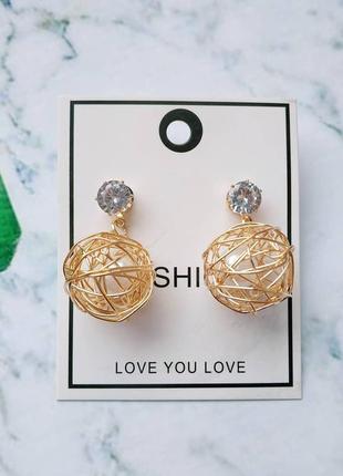 Сережки з фианитом