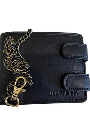 Портмоне чоловіче hill burry чорне портмоне шкіряне h