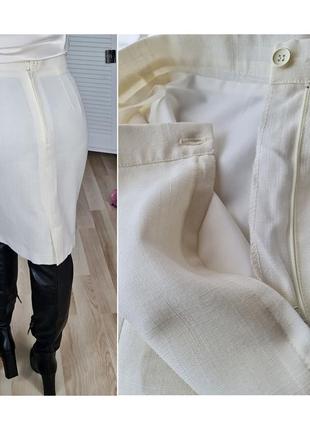 Белая женская миди юбка деловая с высокой посадкой юбка класическая2 фото
