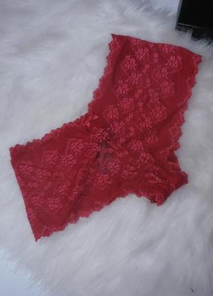 Темно рожеві мереживні трусики debenhams