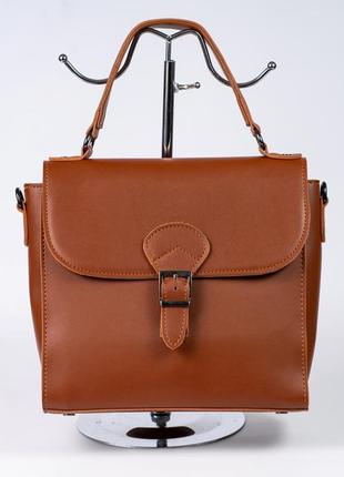 Жіноча сумка портфель руда сумка теракотова середнього розміру сумка на короткій ручці1 фото