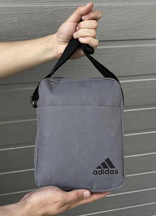Барсетка серая adidas сумка адидас через плечо мужская2 фото