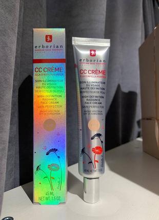 Сс-крем для обличчя "контроль кольору" erborian cc cream clair spf 25 45 мл