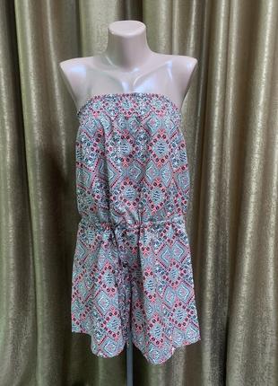 Лёгкий летний ромпер ocean club с геометрическим принтом,  комбинезон с шортиками, р.14-16