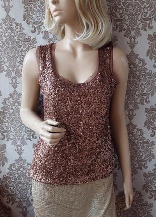 Майка боестящая в пайетки нарядная