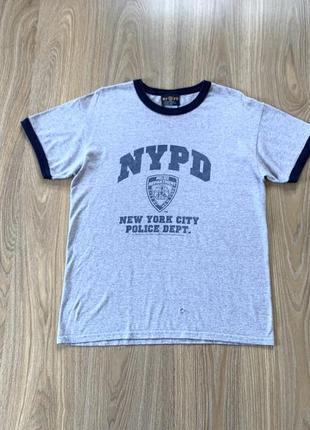 Винтажная мужская хлопковая футболка с принтом nypd police department 2002
