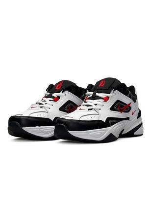 Женские кроссовки nike m2k tekno white red black#найк