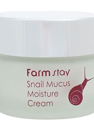 Зволожувальний крем для обличчя farm stay snail mucus moisture cream з муцином равлика, 50 г