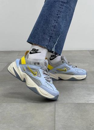 🔥женские кроссовки nike m2k tekno blue yellow ua топ качества 🔝🔥