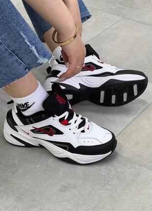 Женские кроссовки nike m2k tekno white red black9 фото