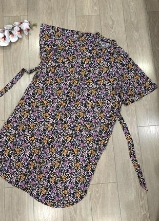 Сукня рубашка сорочка міді в квіточках2 фото
