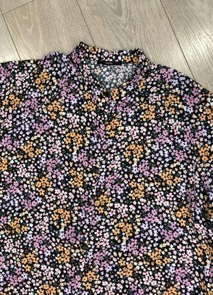 Сукня рубашка сорочка міді в квіточках7 фото