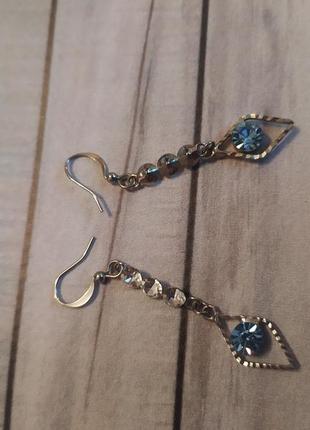 Сережки метал кристали
