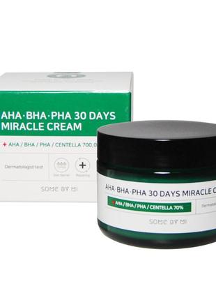 Восстанавливающий крем для проблемной кожи some by mi aha-bha-pha 30 days miracle cream2 фото
