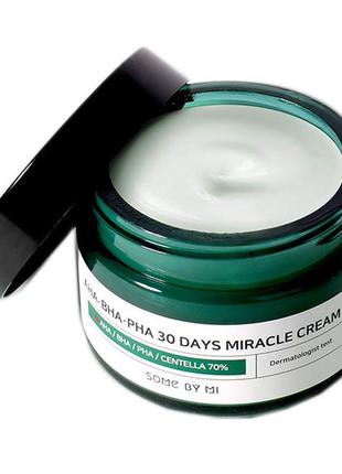 Восстанавливающий крем для проблемной кожи some by mi aha-bha-pha 30 days miracle cream3 фото