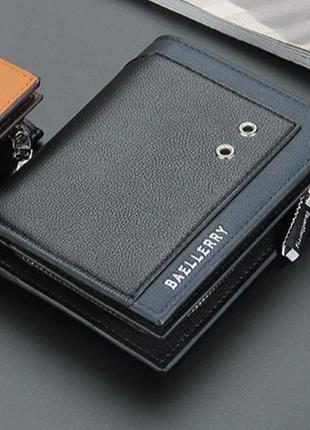 Стильний чоловічий гаманець baellerry складаний чорний1 фото
