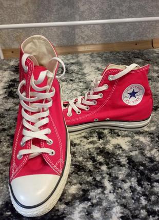 Кеди converse all star червоні, високі, хайтопи