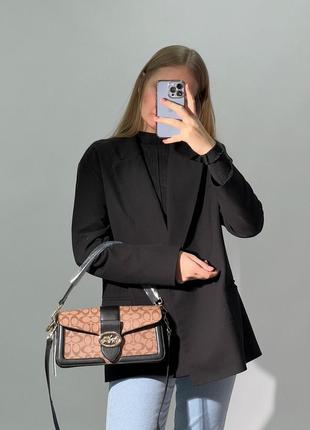 Женская бежевая сумка с ручкой и ремнем через плечо🆕