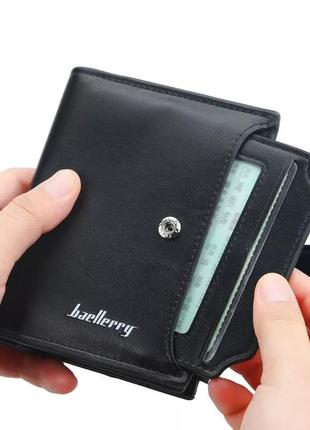 Чоловічий складаний гаманець baellerry чорний5 фото