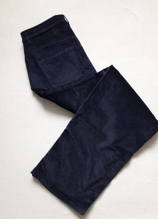 Суперовые велюровые бархатные стрейчевые брюки джинсы с широкими штанинами высокая посадка next6 фото